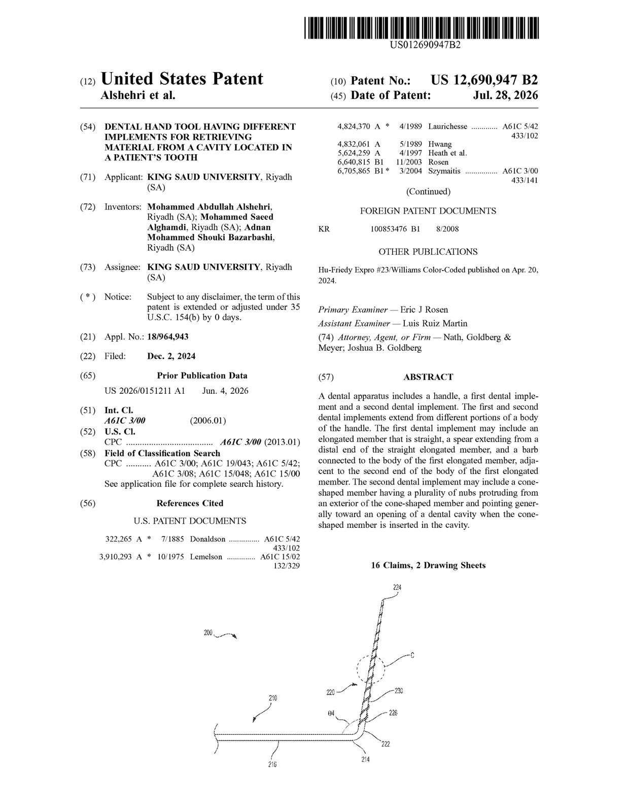 U.S. Patent 12,690,947 B2 cover page